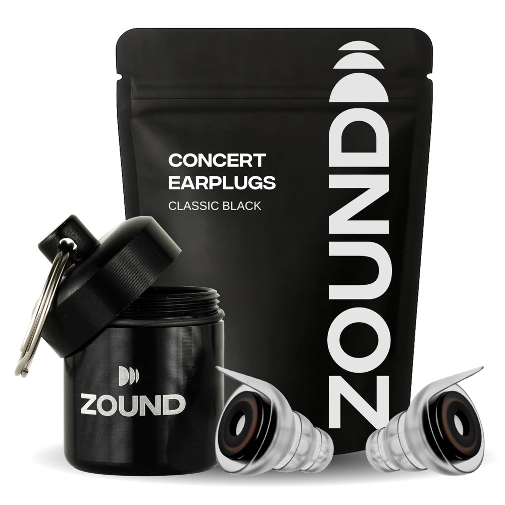 Zound tapones frontal del paquete mostrando el producto y beneficio de protección
