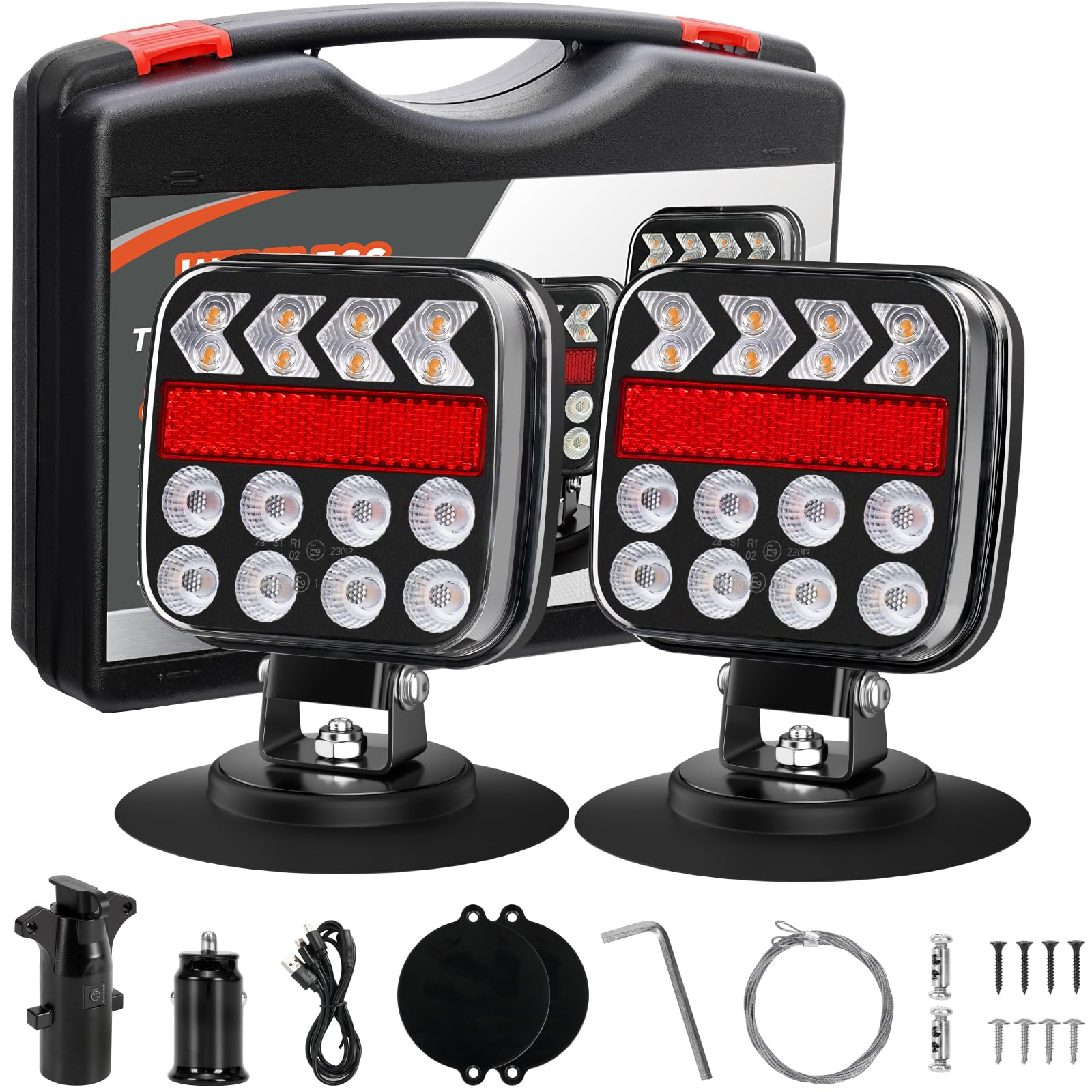 ZUNAICE vista frontal del kit con luces y transmisor, instala sin cables