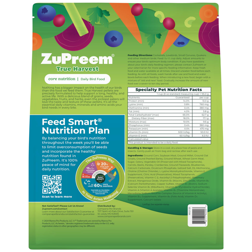 ZuPreem detalle del producto sin colorantes demostrando ingredientes naturales