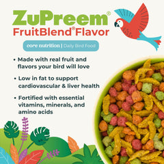 ZuPreem gránulos en primer plano, resalta textura y atractivo frutal