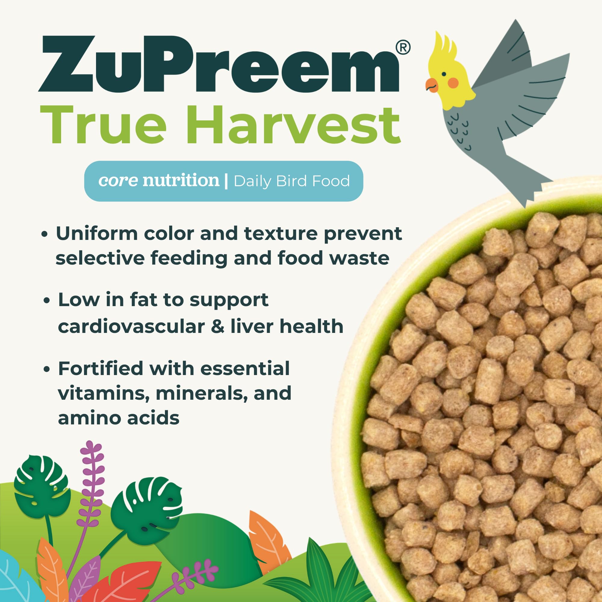 ZuPreem pellets servidos en plato promoviendo alimentación completa
