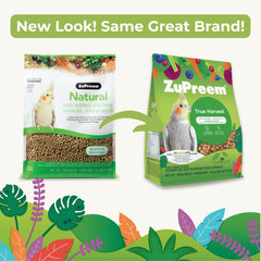 ZuPreem close-up de pellets mostrando textura natural y digestión saludable