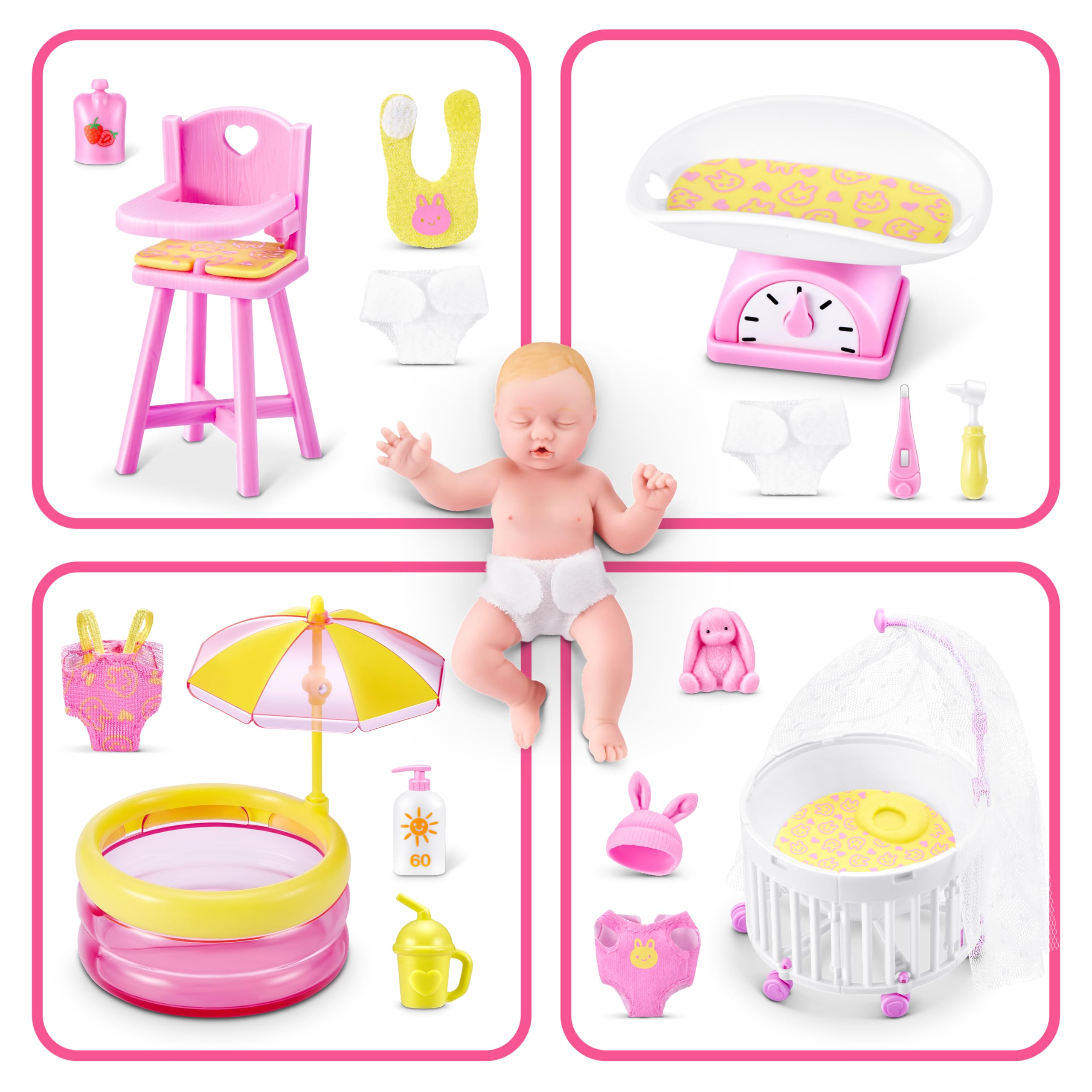 ZURU MY MINI colección sobre mesa mostrando variedad y potencial de nursery