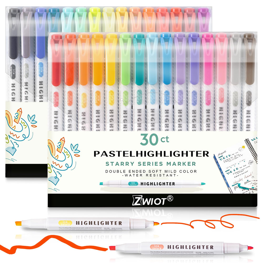 ZWIOT frente del estuche mostrando 30 colores pastel y organización