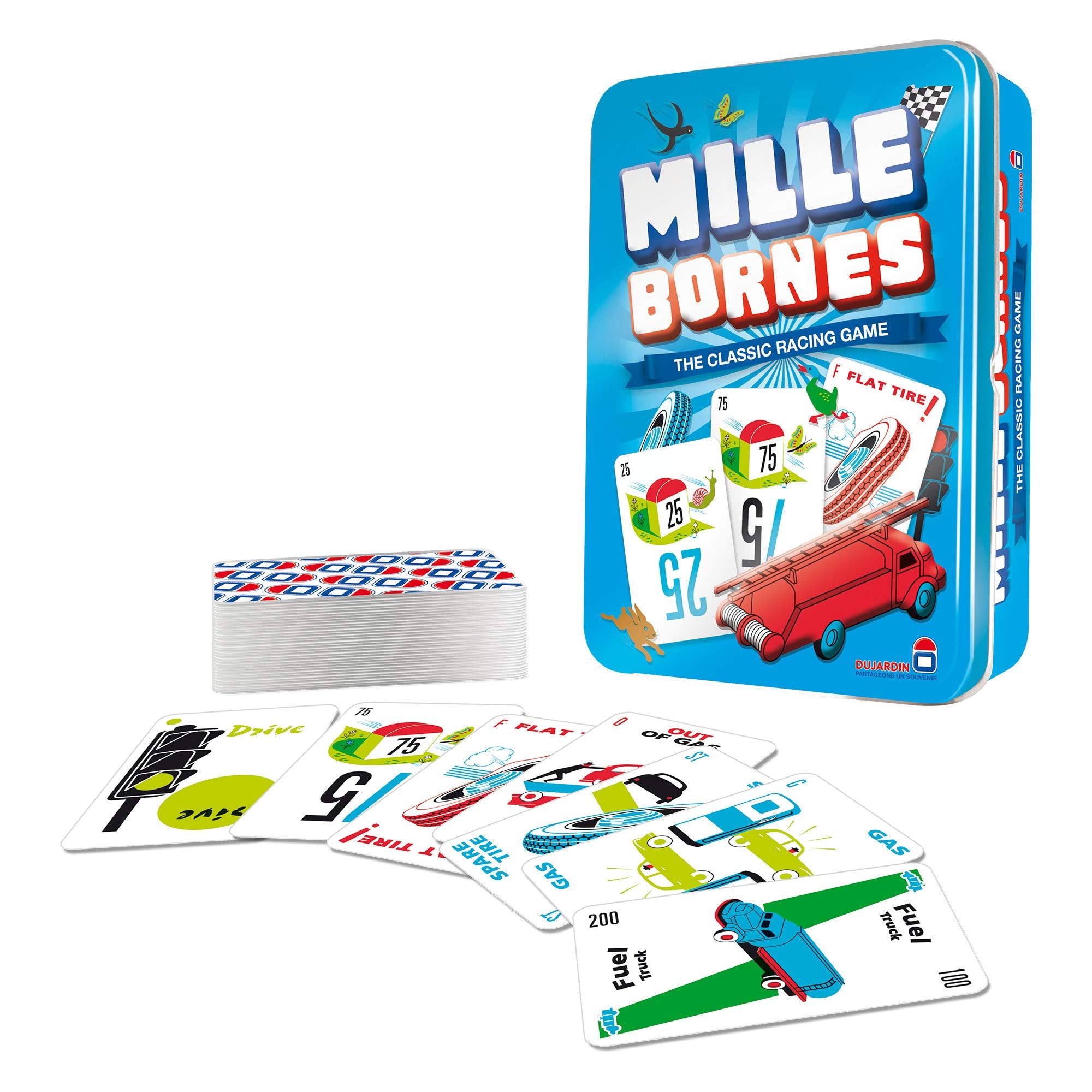 Zygomatic Mille Bornes primer plano de cartas para ver ilustraciones y legibilidad
