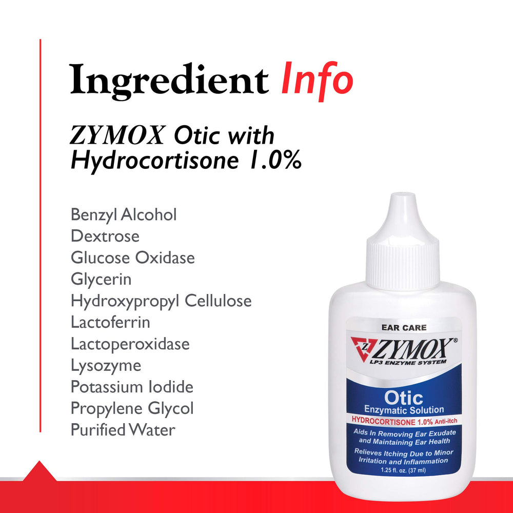 Zymox comparación de tamaño 1.25oz para evaluar cantidad disponible