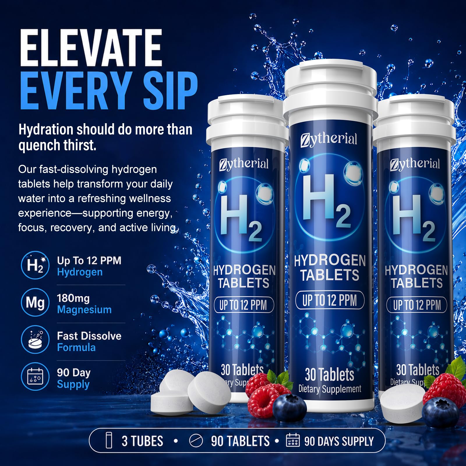 Zytherial tubos individuales de 30 tabletas para almacenamiento y transporte fácil
